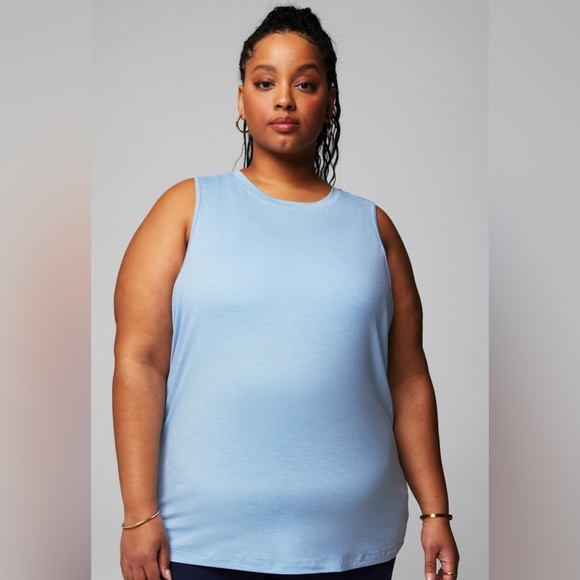 Fabletics Tops - Fabletics Dry- Flex Bali Blue Heather Open Back Athletic Workout Tank XXL/1X